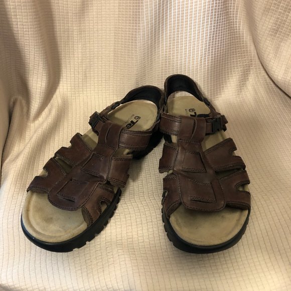 Teva brown leather men sandals, 12 main image 11